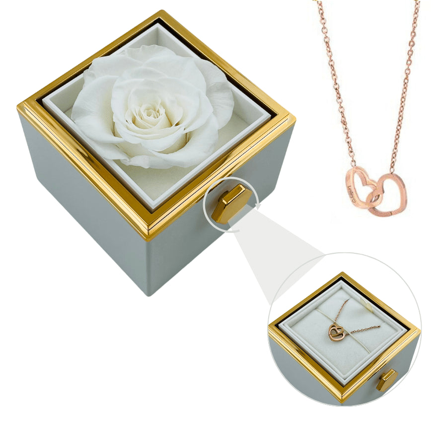 Eternal Enchanted Preserved Rose with Necklace - Infinity Rose in Love Box  | eBay